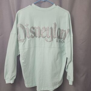 Authentic Disneyland Spirit Jersey Light Minty Teal Green Long Sleeve Tee Small